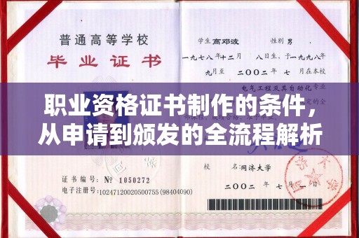 英吉沙职业资格证书制作的条件，从申请到颁发的全流程解析